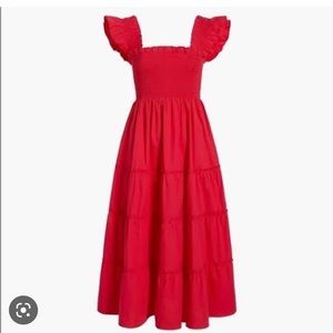 Hill House Home Raspberry Red Poplin Ellie Nap Dress XXS
